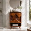 Carved Wood Bathroom Vanity – Solid Wood Sink Cabinet for Bathroom Decor