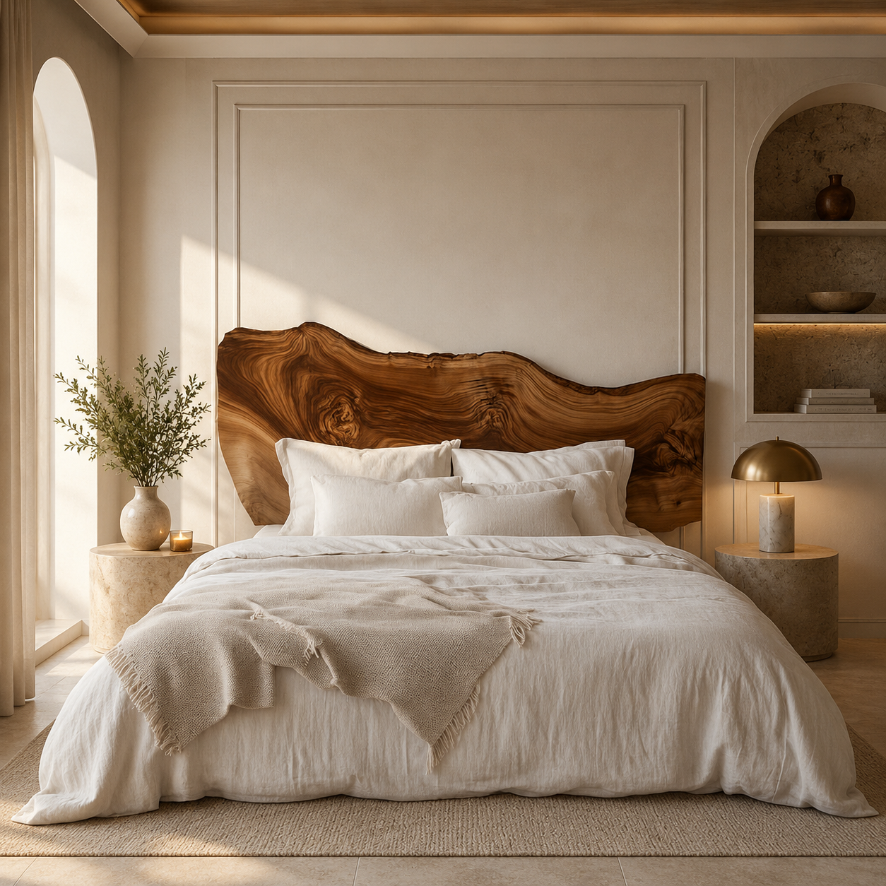 Live Edge Bed Frame – Solid Wood Bed with Natural Headboard
