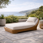 Wooden Chaise Lounge – Modern Lounge Chair with Cushion for Indoor and Outdoor Use
