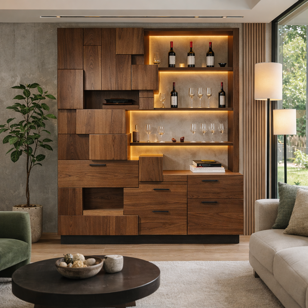 Wall Cabinet – Solid Wood Storage Cabinet with Open Shelves