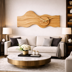 Organic Wall Clock – Sculptural Wooden Clock with Brass Hands