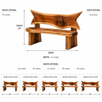 Live Edge Wood Outdoor Bench – Solid Wood Garden Bench for Patio Decor