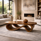 Infinity Loop Coffee Table – Sculptural Solid Wood Table for Luxury Living Room