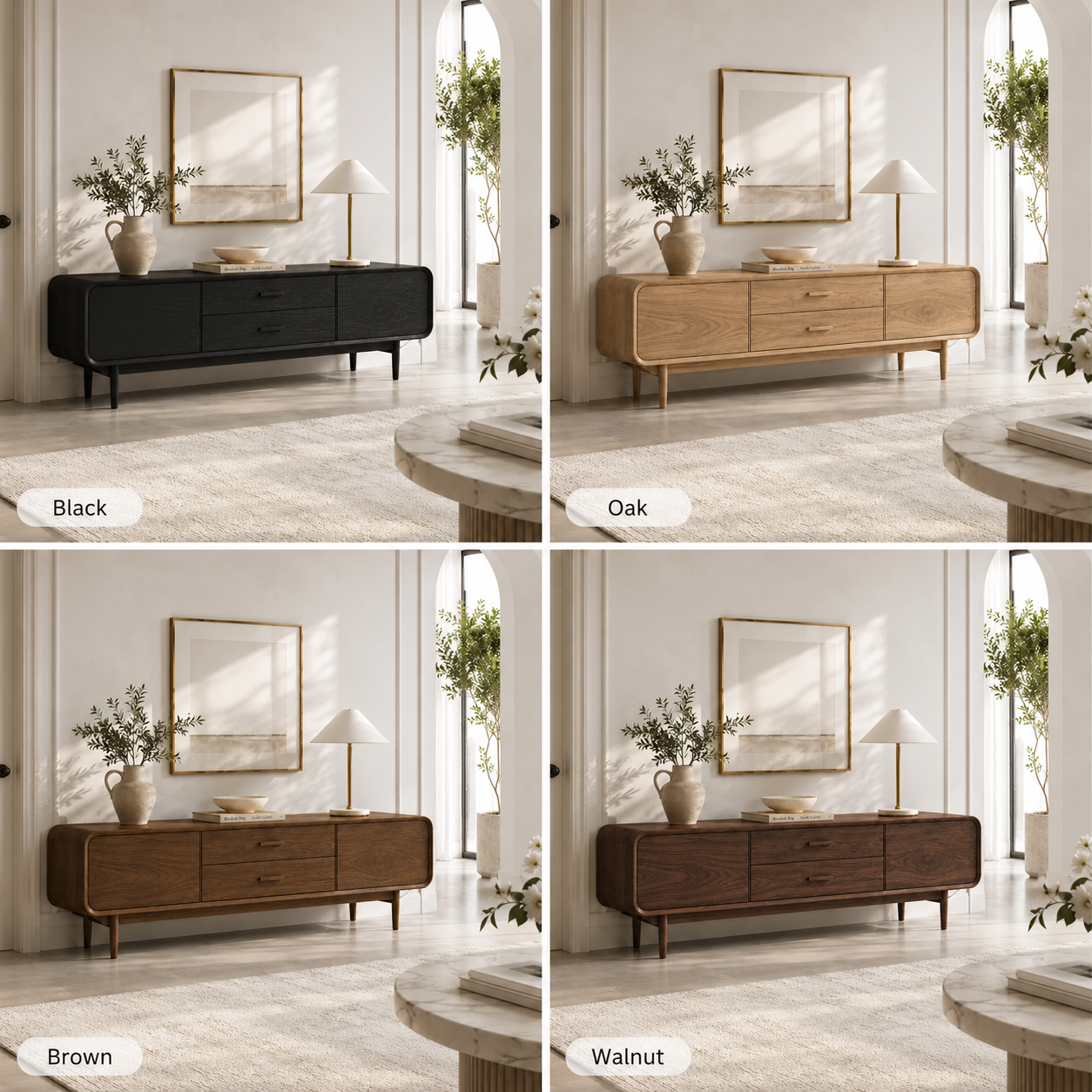 Sideboard Cabinet – Solid Wood Storage Cabinet for Living Room