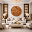 Hand-Carved Solid Wood Wall Art Panel – Organic Round Sculpture