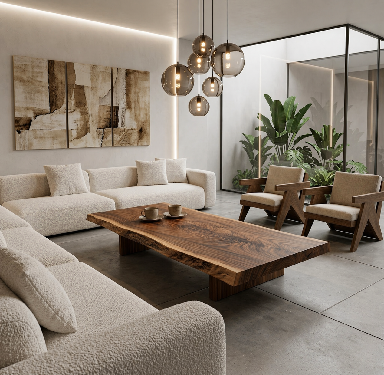 Rustic Coffee Table – Solid Wood Table with Metal Legs for Living Room Decor