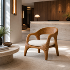 Sculptural Open Frame Wood Armchair