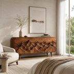 Carved Sideboard – Solid Wood Storage Cabinet for Living Room