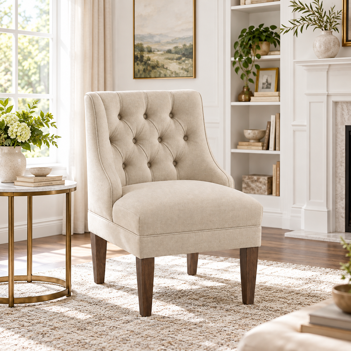 Tufted Upholstered Accent Chair