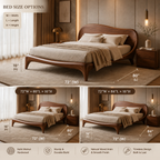 Curved Bed Frame – Solid Wood Platform Bed for Modern Bedroom