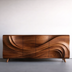 Wave Sideboard – Sculptural Solid Wood Storage Cabinet for Luxury Living Room