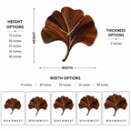 Ginkgo Leaf Wood Wall Clock – Solid Wood Decorative Clock for Living Room Decor