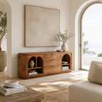 Media Console Cabinet – Solid Wood Storage Cabinet for Living Room