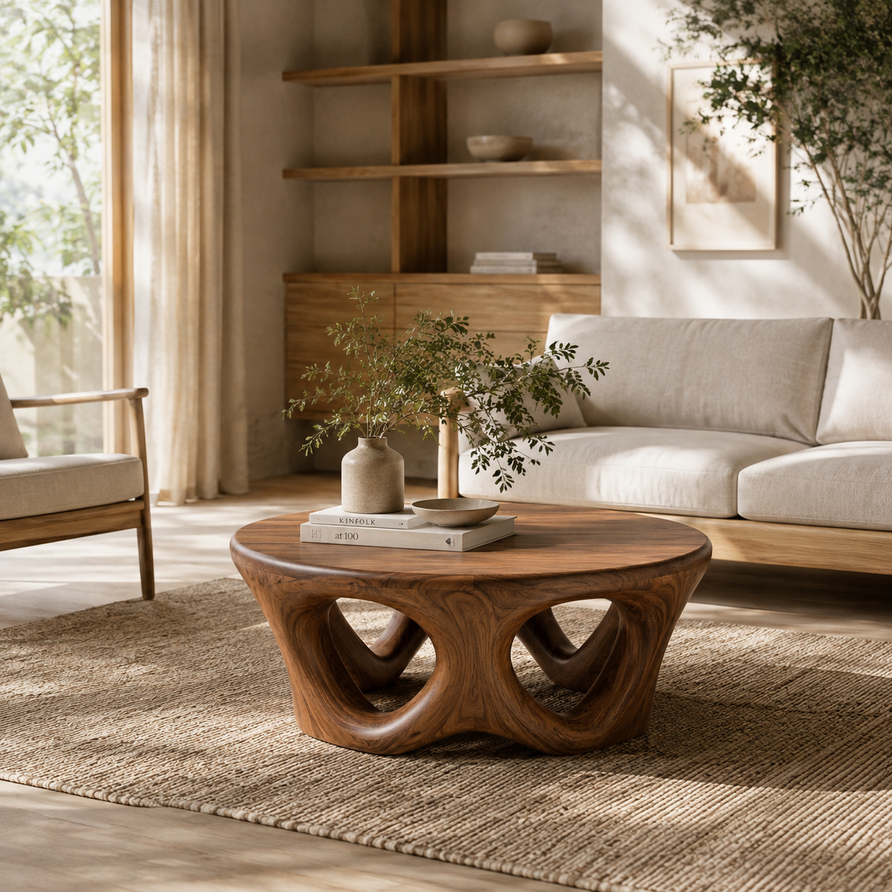 Sculptural Organic Wood Coffee Table