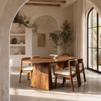 Oval Wood Dining Table Set – Solid Wood Dining Room Table with Chairs for Modern Organic Decor