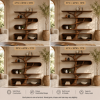 Tree Branch Bookcase – Sculptural Solid Wood Display Shelf