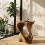 Twisted Live-Edge Table – Sculptural Solid Wood Art for Modern Home