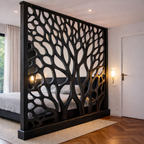 Tree Pattern Room Divider – Solid Wood Modern Panel for Living Room Decor