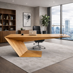 Modern Sculptural Wooden Office Desk – Executive Work Table