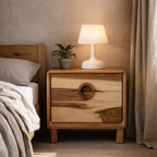 Solid Wood Nightstand – Modern Natural Bedside Table