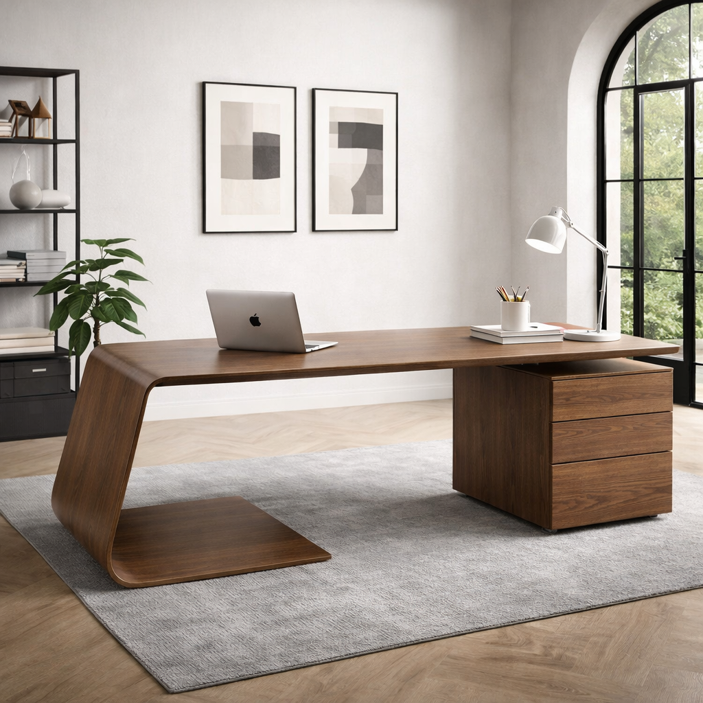 Solid Wood Desk – Handmade Wooden Desk for Modern Office