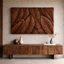 Carved Wooden Wall Art – Modern Natural Leaf Wall Sculpture