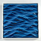 Hand-Carved Wooden Ocean Wave Wall Art – 3D Coastal Sculpture