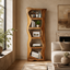 Sculptural Bookcase – Solid Wood Display Shelf for Living Room