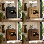 Solid Wood Entryway Shoe Cabinet – Wooden Storage Cabinet with Shelves and Drawers for Home Decor