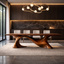 Wave Base Dining Table – Sculptural Solid Wood Table for Luxury Dining Room