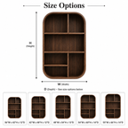 Arched Wood Display Shelf – Solid Wood Bookshelf for Living Room Decor