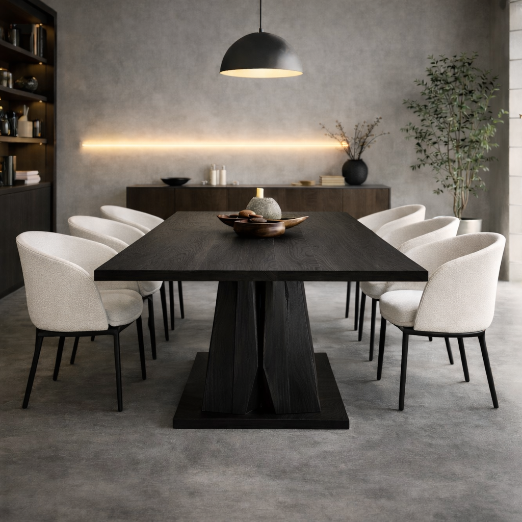 Sculptural Dining Table – Handmade Solid Wood Table for Modern Dining Room