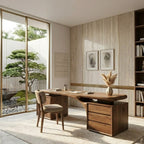 Executive Desk – Solid Wood Desk with Drawer Storage for Home Office