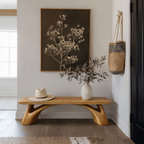 Handcrafted Solid Wood Sculptural Bench – Organic Modern Design
