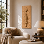 Crocodile Wood Wall Art – Solid Wood 3D Relief Carving for Bedroom Decor