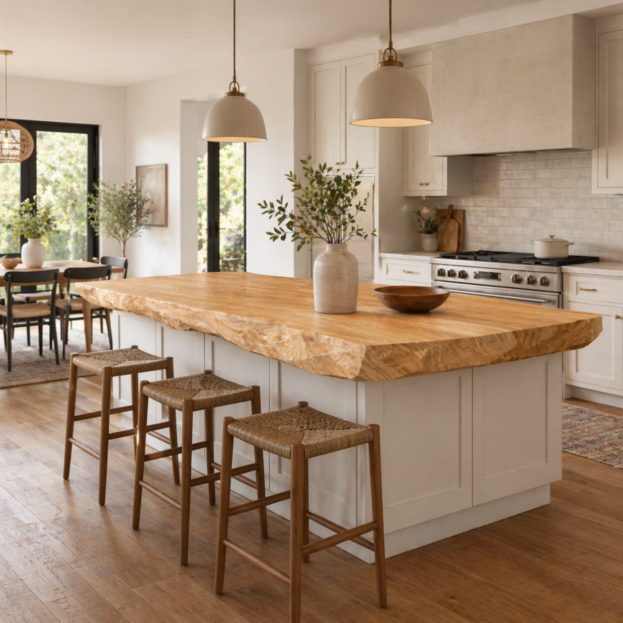 Natural Edge Kitchen Island – Solid Wood Island with Countertop