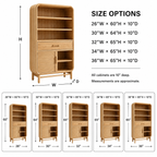 Rounded Wood Bathroom Storage Cabinet – Solid Wood Linen Cabinet with Shelves for Bathroom Decor