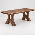 Sculptural Arch Base Wood Dining Table
