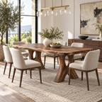 Sculptural Arch Base Wood Dining Table