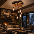 Wood Pendant Light – Solid Wood Ceiling Lamp with Hanging Bulbs