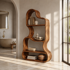Organic Bookcase – Solid Wood Display Shelf for Modern Home