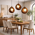 Sculptural Pendant Light – Handmade Wooden Hanging Lamp for Modern Decor