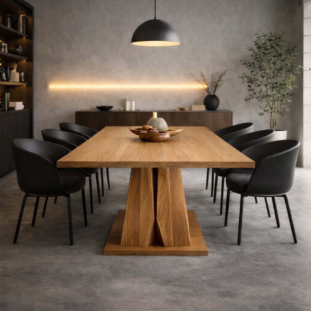 Sculptural Dining Table – Handmade Solid Wood Table for Modern Dining Room