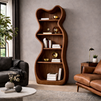 Organic Bookcase – Sculptural Solid Wood Shelf for Modern Home