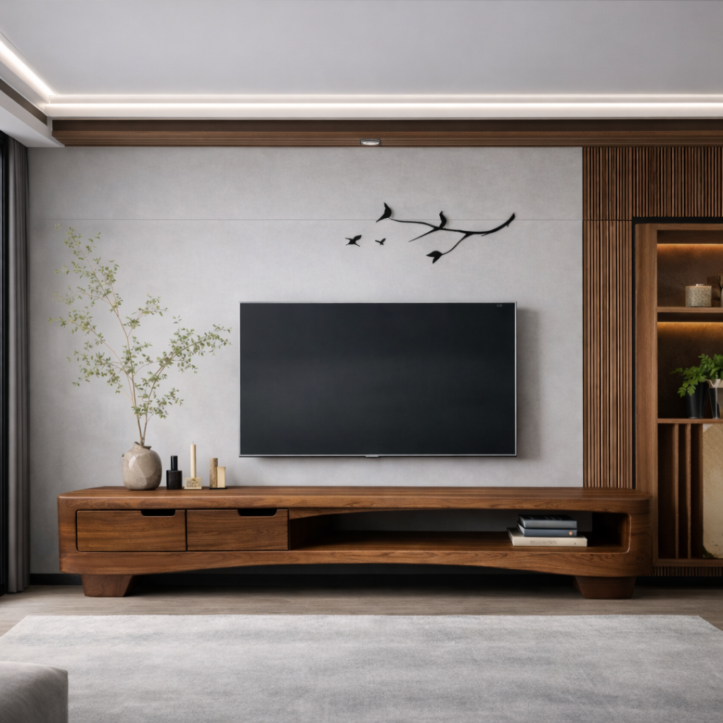 Solid Wood Modern TV Console – Clean-Line Media Stand