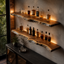Live Edge Bar Shelves – Solid Wood Floating Shelves for Home Bar