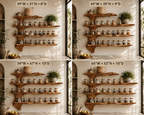 Wall-Mounted Spice Rack – Solid Wood Kitchen Organizer Shelf