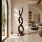 Twisted Wood Sculpture – Sculptural Solid Wood Art for Modern Home