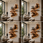 Wall-Mounted Wine Rack – Sculptural Solid Wood Bottle Holder