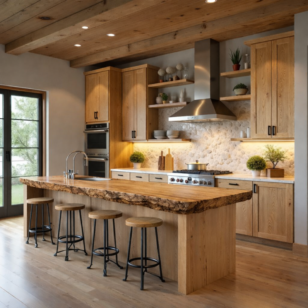 Kitchen Island Table – Solid Wood Table for Modern Kitchen